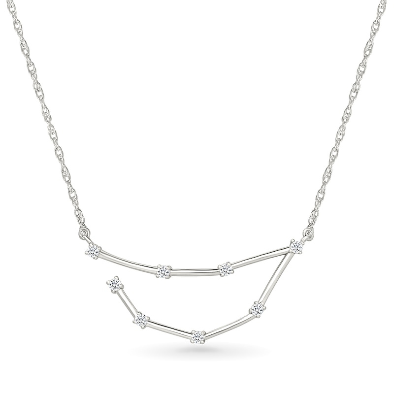 Main Image 1 of 0.115 CT. T.W. Diamond Capricorn Constellation Necklace in Sterling Silver