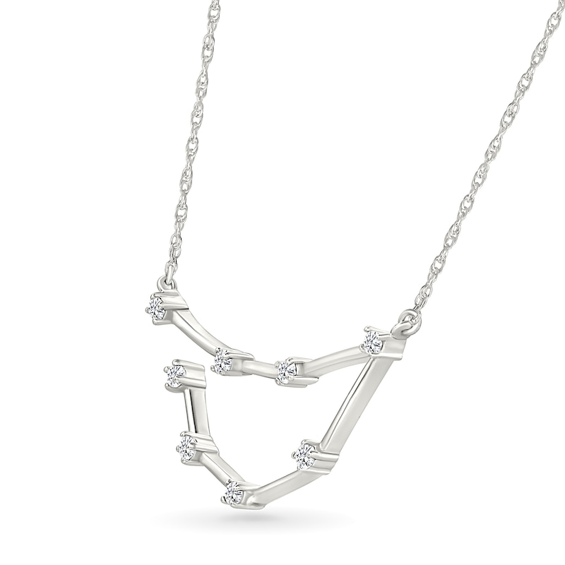 Main Image 2 of 0.115 CT. T.W. Diamond Capricorn Constellation Necklace in Sterling Silver
