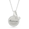 Thumbnail Image 1 of 0.085 CT. T.W. Diamond Frame "Capricorn" Disc Pendant with Zodiac Sign Charm in Sterling Silver