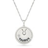 Thumbnail Image 1 of 0.04 CT. Diamond Solitaire Taurus Zodiac Sign Rope Frame Disc Pendant in Sterling Silver
