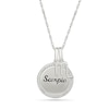 Thumbnail Image 1 of 0.085 CT. T.W. Diamond Frame "Scorpio" Disc Pendant with Zodiac Sign Charm in Sterling Silver
