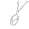 Thumbnail Image 2 of 0.065 CT. T.W. Diamond Cancer Constellation Open Circle Frame Necklace in Sterling Silver