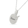 Thumbnail Image 2 of 0.085 CT. T.W. Diamond Frame "Taurus" Disc Pendant with Zodiac Sign Charm in Sterling Silver