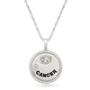 Thumbnail Image 1 of 0.04 CT. Diamond Solitaire Cancer Zodiac Sign Rope Frame Disc Pendant in Sterling Silver
