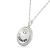 Thumbnail Image 2 of 0.04 CT. Diamond Solitaire Cancer Zodiac Sign Rope Frame Disc Pendant in Sterling Silver