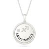 Thumbnail Image 1 of 0.04 CT. Diamond Solitaire Sagittarius Zodiac Sign Rope Frame Disc Pendant in Sterling Silver