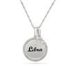 Thumbnail Image 1 of 0.085 CT. T.W. Diamond Frame "Libra" Disc Pendant with Zodiac Sign Charm in Sterling Silver
