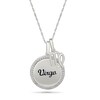 Thumbnail Image 1 of 0.085 CT. T.W. Diamond Frame "Virgo" Disc Pendant with Zodiac Sign Charm in Sterling Silver