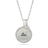 Thumbnail Image 1 of 0.085 CT. T.W. Diamond Frame "Leo" Disc Pendant with Zodiac Sign Charm in Sterling Silver