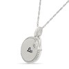 Thumbnail Image 2 of 0.085 CT. T.W. Diamond Frame "Leo" Disc Pendant with Zodiac Sign Charm in Sterling Silver