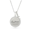 Thumbnail Image 1 of 0.085 CT. T.W. Diamond Frame "Sagittarius" Disc Pendant with Zodiac Sign Charm in Sterling Silver