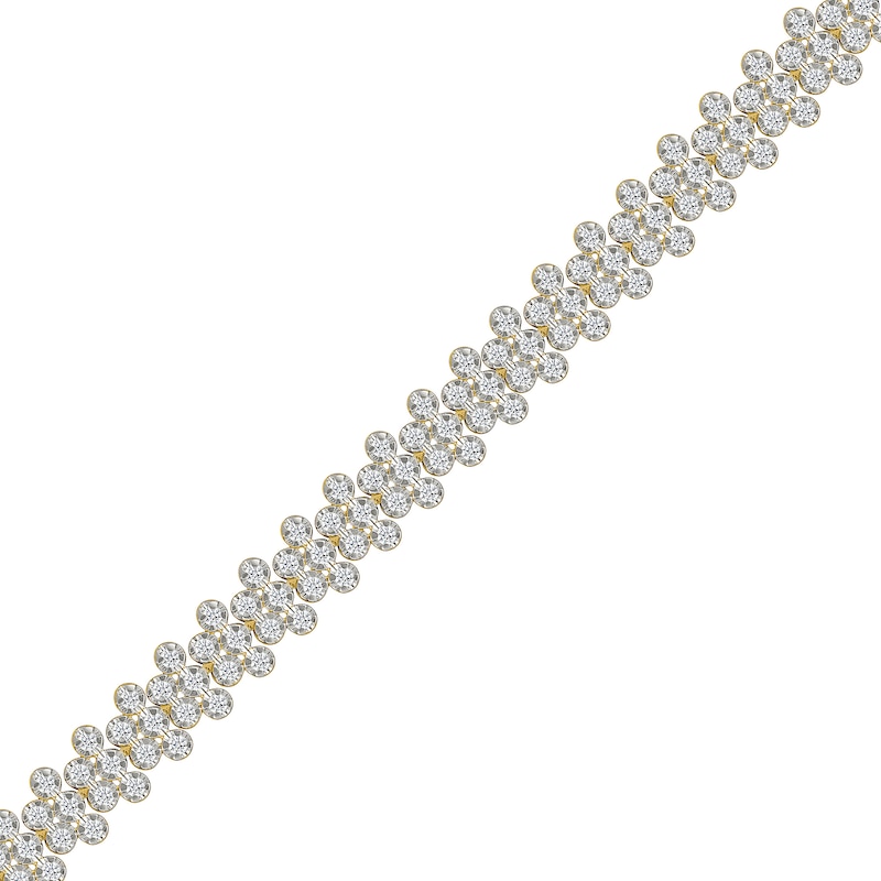 1.95 CT. T.W. Diamond Bubble Multi-Row Bracelet in 10K Gold - 7.25"