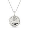 Thumbnail Image 1 of 0.04 CT. Diamond Solitaire Virgo Zodiac Sign Rope Frame Disc Pendant in Sterling Silver