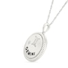 Thumbnail Image 2 of 0.04 CT. Diamond Solitaire Gemini Zodiac Sign Rope Frame Disc Pendant in Sterling Silver