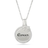 Thumbnail Image 1 of 0.085 CT. T.W. Diamond Frame "Cancer" Disc Pendant with Zodiac Sign Charm in Sterling Silver