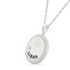 Thumbnail Image 2 of 0.04 CT. Diamond Solitaire Libra Zodiac Sign Rope Frame Disc Pendant in Sterling Silver