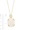 Thumbnail Image 4 of Oval White Jade Cabochon Chinese “Happy” Pendant in 14K Gold