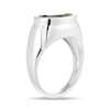 Thumbnail Image 3 of Oval Green Lab-Created Spinel Bezel-Set Solitaire Signet Ring in Sterling Silver and 10K Gold