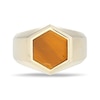 Hexagon Tiger's Eye Solitaire Signet Ring in 10K Gold