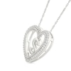 Thumbnail Image 2 of 0.085 CT. T.W. Diamond "S" Initial Dangle Heart Necklace in Sterling Silver