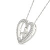Thumbnail Image 2 of 0.085 CT. T.W. Diamond "X" Initial Dangle Heart Necklace in Sterling Silver