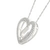 Thumbnail Image 2 of 0.085 CT. T.W. Diamond "U" Initial Dangle Heart Necklace in Sterling Silver