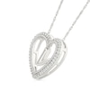 Thumbnail Image 2 of 0.085 CT. T.W. Diamond "V" Initial Dangle Heart Necklace in Sterling Silver