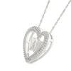 Thumbnail Image 2 of 0.085 CT. T.W. Diamond "W" Initial Dangle Heart Necklace in Sterling Silver