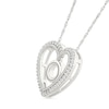 Thumbnail Image 2 of 0.085 CT. T.W. Diamond "O" Initial Dangle Heart Necklace in Sterling Silver