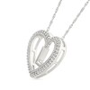 Thumbnail Image 2 of 0.085 CT. T.W. Diamond "L" Initial Dangle Heart Necklace in Sterling Silver
