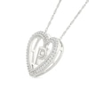 Thumbnail Image 2 of 0.085 CT. T.W. Diamond "P" Initial Dangle Heart Necklace in Sterling Silver