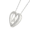 Thumbnail Image 2 of 0.085 CT. T.W. Diamond "A" Initial Dangle Heart Necklace in Sterling Silver