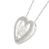 Thumbnail Image 2 of 0.085 CT. T.W. Diamond "B" Initial Dangle Heart Necklace in Sterling Silver
