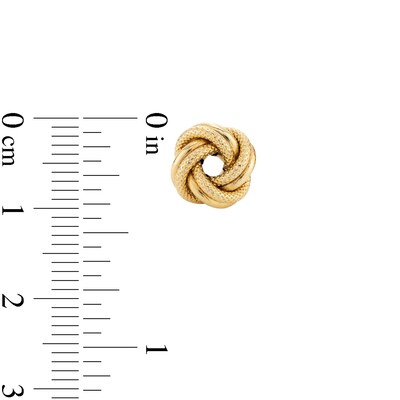 Reaura Polished and Textured Love Knot Stud Earrings in Repurposed 14K Gold