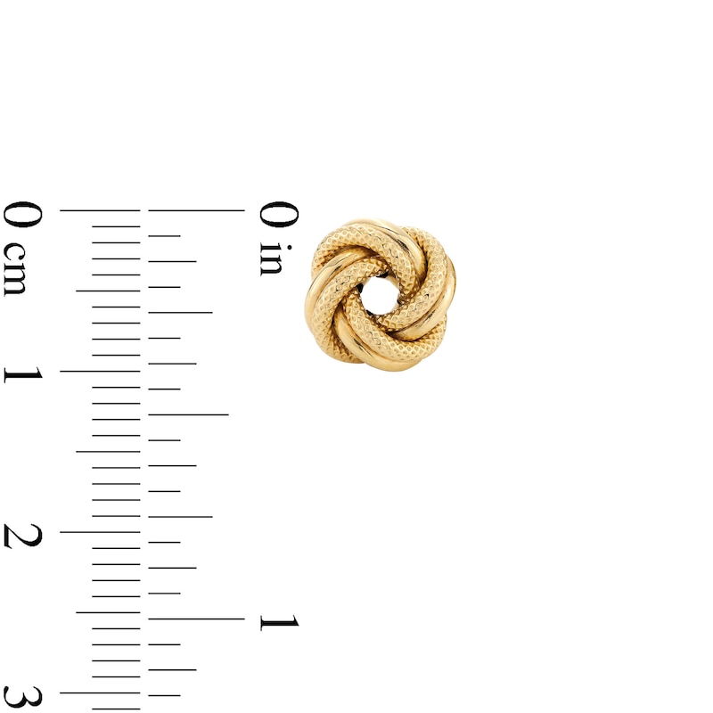Main Image 3 of Reaura Polished and Textured Love Knot Stud Earrings in Repurposed 14K Gold