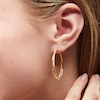 Thumbnail Image 2 of Reaura 32.0mm Polished and Mesh Crossover Hoop Earrings in Repurposed 14K Gold