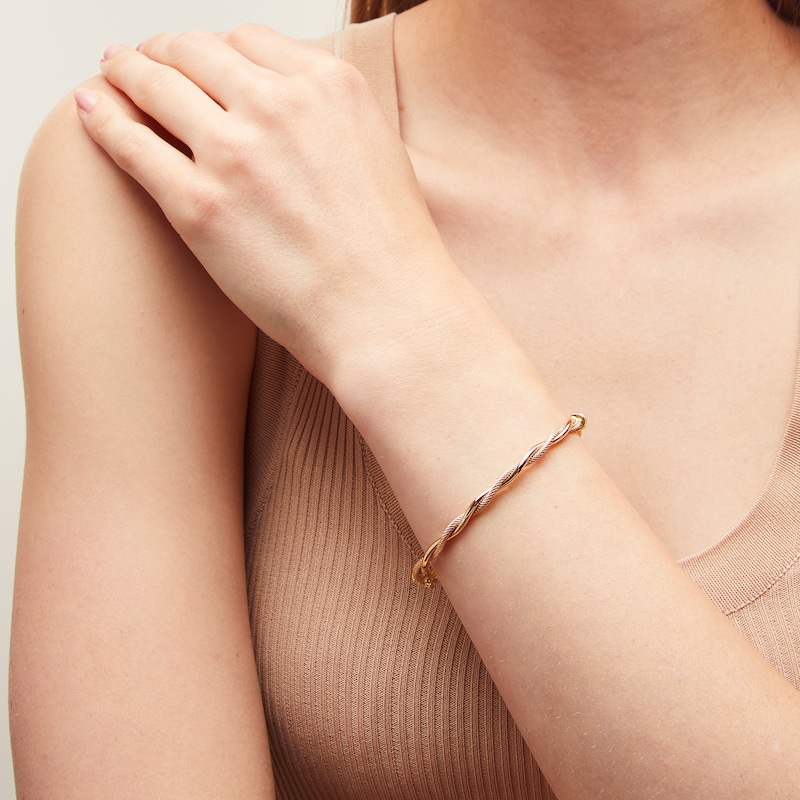 Main Image 2 of Reaura Polished and Mesh Twist Bangle in Repurposed 14K Gold