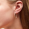 Thumbnail Image 2 of Reaura 26.0mm Polished and Mesh Twist Hoop Earrings in Repurposed 14K Gold