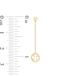 Reaura Clover Cutout Linear Chain Drop Earrings in Repurposed 10K Gold