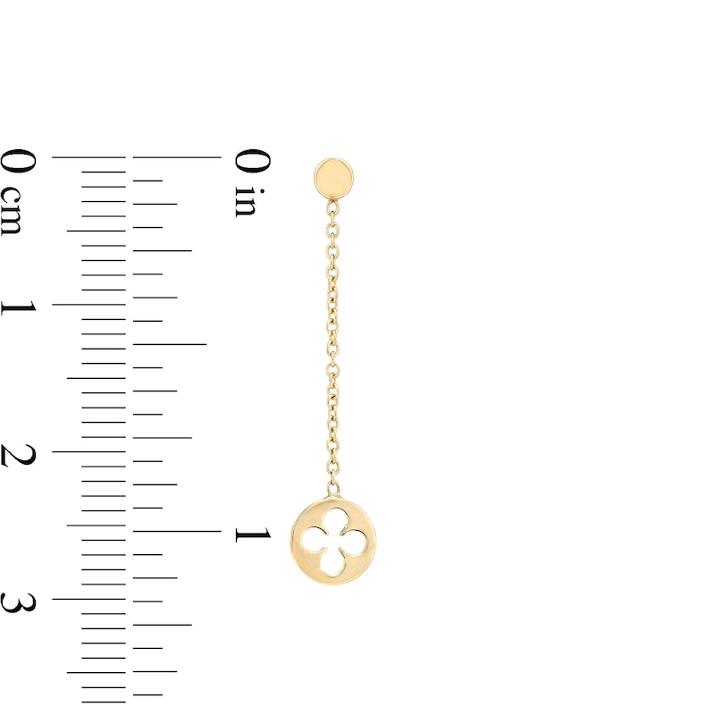 Main Image 3 of Reaura Clover Cutout Linear Chain Drop Earrings in Repurposed 10K Gold