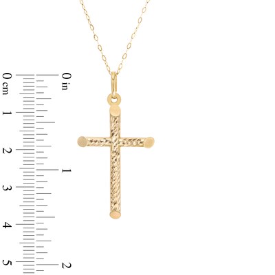 Reaura Rope-Textured Twist Cross Pendant in Repurposed 10K Gold