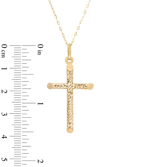 Reaura Rope-Textured Twist Cross Pendant in Repurposed 10K Gold