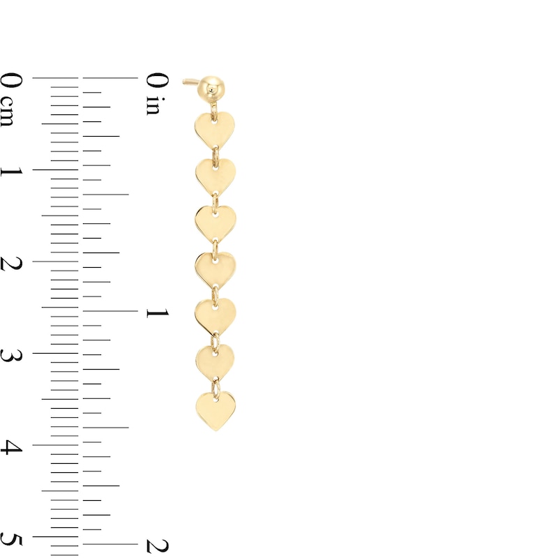Main Image 3 of Reaura Linear Heart Drop Earrings in Repurposed 14K Gold