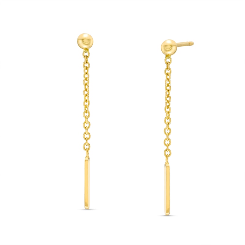 Main Image 1 of Reaura Bar and Chain Dangle Drop Earrings in Repurposed 10K Gold