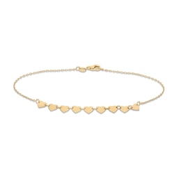 Reaura Linked Heart Bracelet in Repurposed 14K Gold - 7.5"