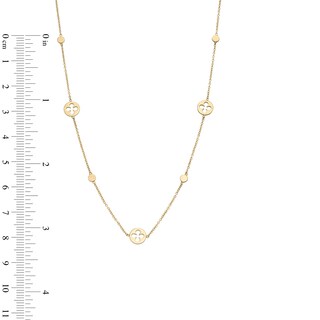 Reaura Clover Cutout Station Necklace in Repurposed 10K Gold