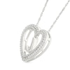 Thumbnail Image 2 of 0.085 CT. T.W. Diamond "J" Initial Dangle Heart Necklace in Sterling Silver