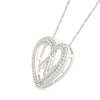 Thumbnail Image 2 of 0.085 CT. T.W. Diamond "N" Initial Dangle Heart Necklace in Sterling Silver