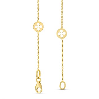 Reaura Clover Cutout Station Bracelet in Repurposed 10K Gold - 7.5"