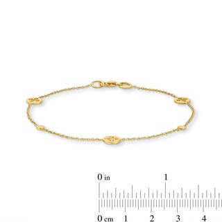 Reaura Clover Cutout Station Bracelet in Repurposed 10K Gold - 7.5"